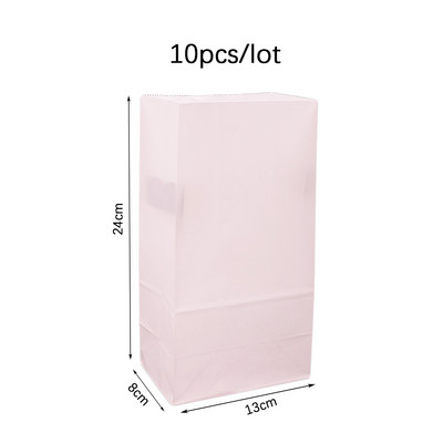 10 bucăți pungi colorate de hârtie pentru petrecere de nuntă, bomboane, cadou, pungă de hârtie, biscuiți, biscuiți, pâine, aspect, gustări, coacere, pungă pentru pachet