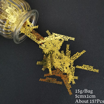 15 g Număr 50 Confetti Cifre argintiu auriu Eveniment a 50-a aniversare Decor pentru petrecerea de ziua de naștere Confetti Paiete Rechizite pentru petrecere 500 buc