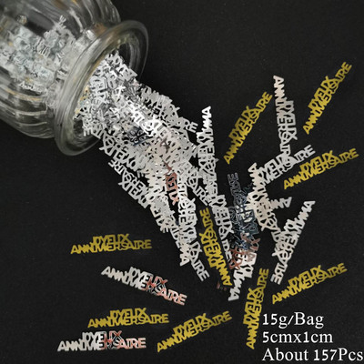 15 g Număr 50 Confetti Cifre argintiu auriu Eveniment a 50-a aniversare Decor pentru petrecerea de ziua de naștere Confetti Paiete Rechizite pentru petrecere 500 buc