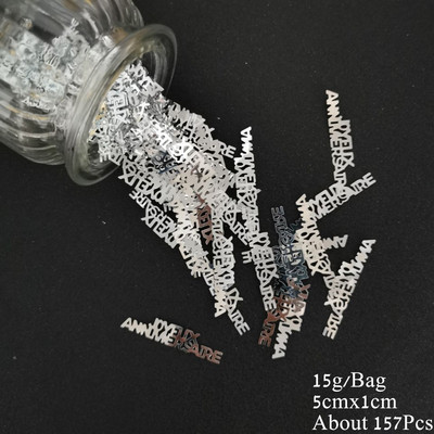 15 g Număr 50 Confetti Cifre argintiu auriu Eveniment a 50-a aniversare Decor pentru petrecerea de ziua de naștere Confetti Paiete Rechizite pentru petrecere 500 buc