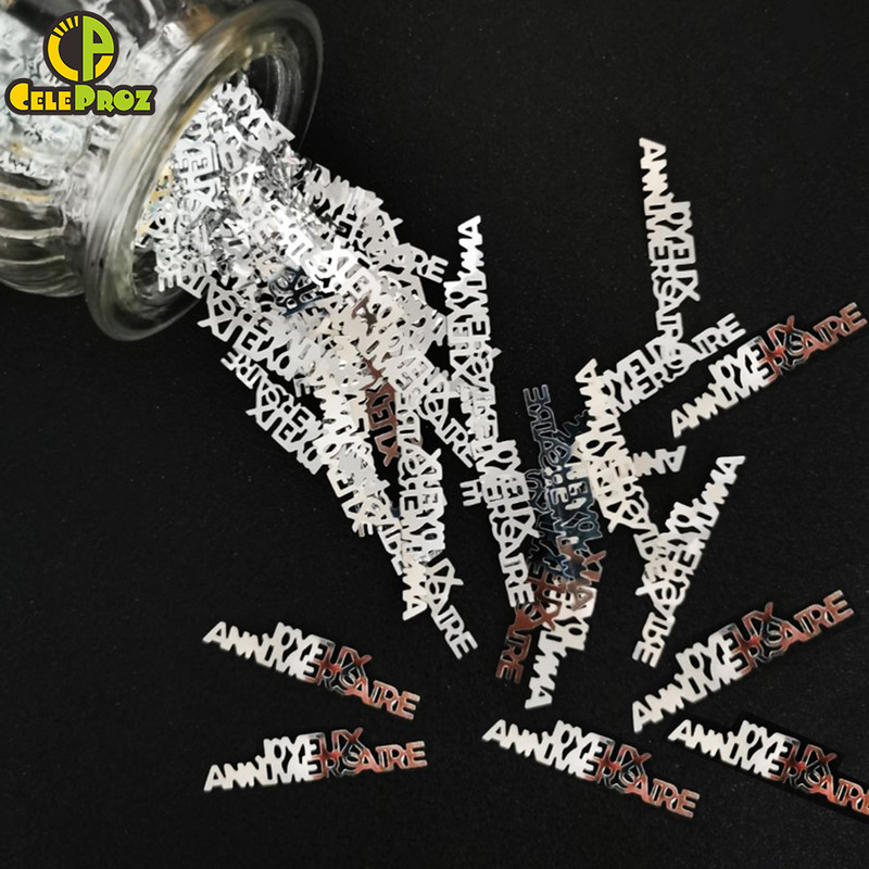 15 g Număr 50 Confetti Cifre argintiu auriu Eveniment a 50-a aniversare Decor pentru petrecerea de ziua de naștere Confetti Paiete Rechizite pentru petrecere 500 buc