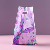 Mermaid Party műanyag csemege táskák Mermaid Tail cukorka Ajándéktáskák sellőnek egy születésnapi tengeri témájú parti dekoráció Baby Shower Favor