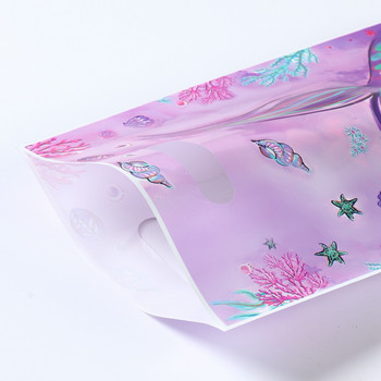 Пластмасови торбички за парти на Русалка Подаръчни торбички за бонбони с опашка на русалка за Рожден ден на Русалка Морски тематичен декор за парти за бебешко парти