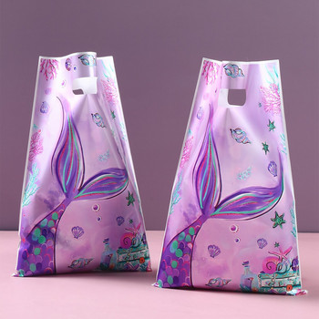 Пластмасови торбички за парти на Русалка Подаръчни торбички за бонбони с опашка на русалка за Рожден ден на Русалка Морски тематичен декор за парти за бебешко парти