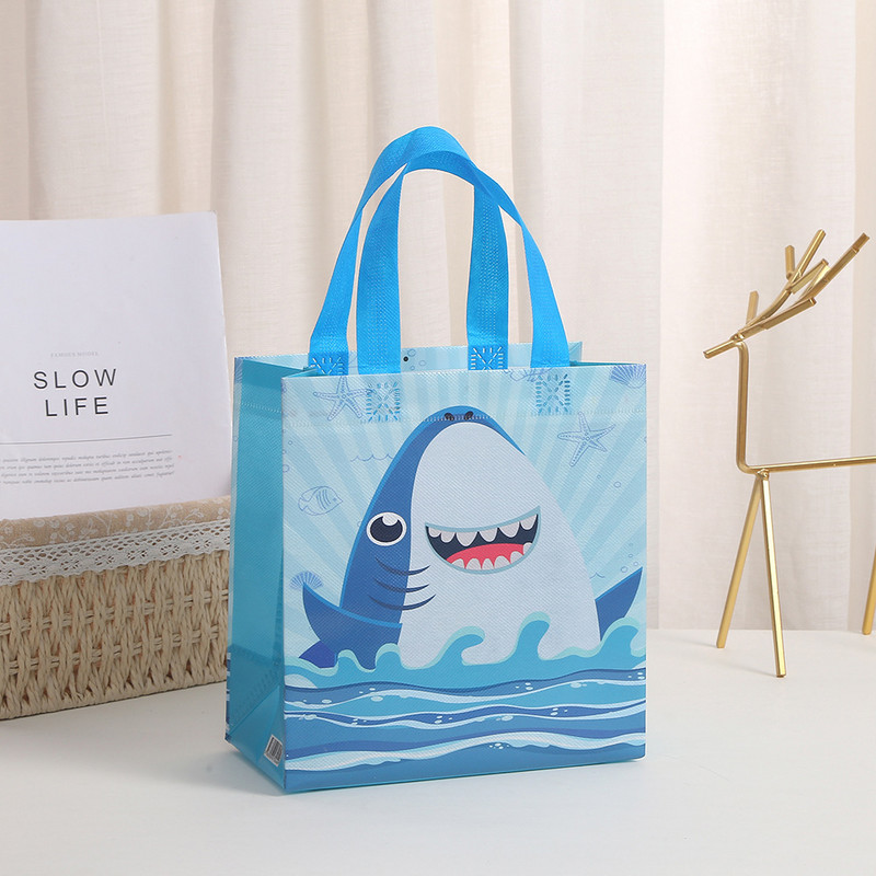 Kutija za slatkiše s temom morskog psa od 4 komada Poklon vrećica za kolačiće s naljepnicama Dječje dekoracije za rođendanske zabave s oceanskim životinjama Pribor za tuširanje djeteta