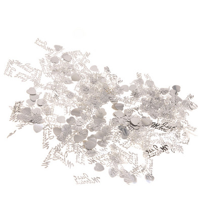 15g Διακοσμητικά Γάμου Just Married & Hearts Rose Gold Ασημί Κόκκινο Επιτραπέζιο κομφετί νυφικό ντους Scatters Επετειακό προμήθειες για πάρτι