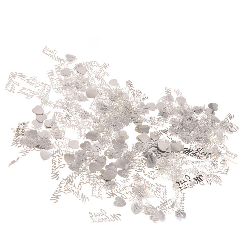 15g Διακοσμητικά Γάμου Just Married & Hearts Rose Gold Ασημί Κόκκινο Επιτραπέζιο κομφετί νυφικό ντους Scatters Επετειακό προμήθειες για πάρτι