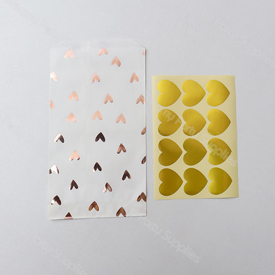 12 bucăți îngroșați cadou pungă de hârtie cu puncte autocolante caramele dulciuri prăjituri inimă pungă de hârtie kraft pentru petrecere de Crăciun saci de artizanat husă aniversare