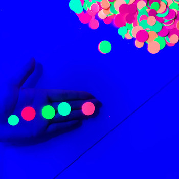 UV Glow Party Αξεσουάρ Νέον Στρογγυλό Κομφετί Glow Circle Dots Νέον Διακόσμηση Λάμψη στο UV πάρτι για πάρτι γενεθλίων γάμου
