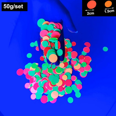 UV-fényű party-kiegészítők Neon kerek konfetti világító körpontok Neon dekoráció Ragyog az UV-partiban esküvői születésnapi partira