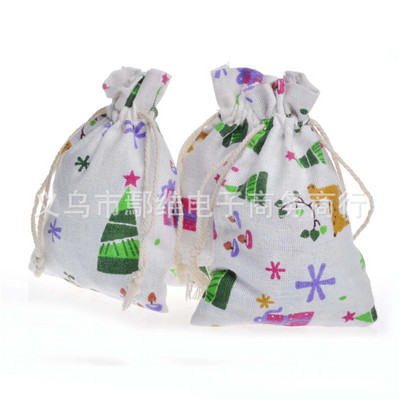 20 buc 10x14 cm imprimare desene animate multicolore vintage din pânză naturală de pânză naturală, cadou, pungi de bomboane pentru petrecere de nuntă.