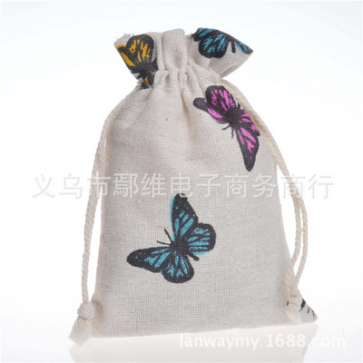 20 buc 10x14 cm imprimare desene animate multicolore vintage din pânză naturală de pânză naturală, cadou, pungi de bomboane pentru petrecere de nuntă.