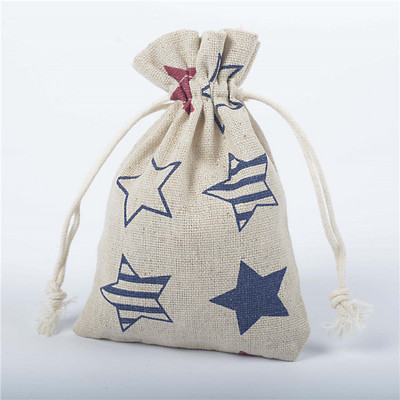 20 buc 10x14 cm imprimare desene animate multicolore vintage din pânză naturală de pânză naturală, cadou, pungi de bomboane pentru petrecere de nuntă.