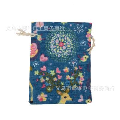 20 buc 10x14 cm imprimare desene animate multicolore vintage din pânză naturală de pânză naturală, cadou, pungi de bomboane pentru petrecere de nuntă.