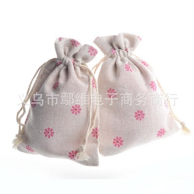 20 buc 10x14 cm imprimare desene animate multicolore vintage din pânză naturală de pânză naturală, cadou, pungi de bomboane pentru petrecere de nuntă.