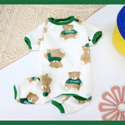 Sweet Print Puppy Dog Jumpsuit Pidžaama väikestele koertele Talvine soe fliis lemmikloomariided Šnautser Yorkshire Rompers maskotid ülikond