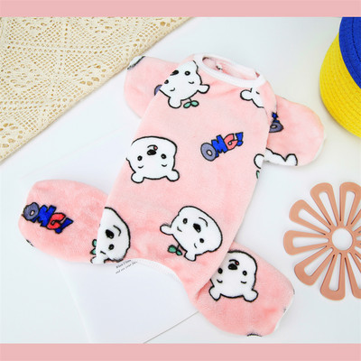 Sweet Print Puppy Dog Jumpsuit Pidžaama väikestele koertele Talvine soe fliis lemmikloomariided Šnautser Yorkshire Rompers maskotid ülikond