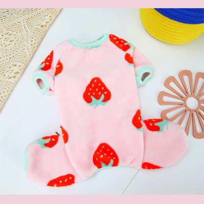 Sweet Print Puppy Dog Jumpsuit Pidžaama väikestele koertele Talvine soe fliis lemmikloomariided Šnautser Yorkshire Rompers maskotid ülikond