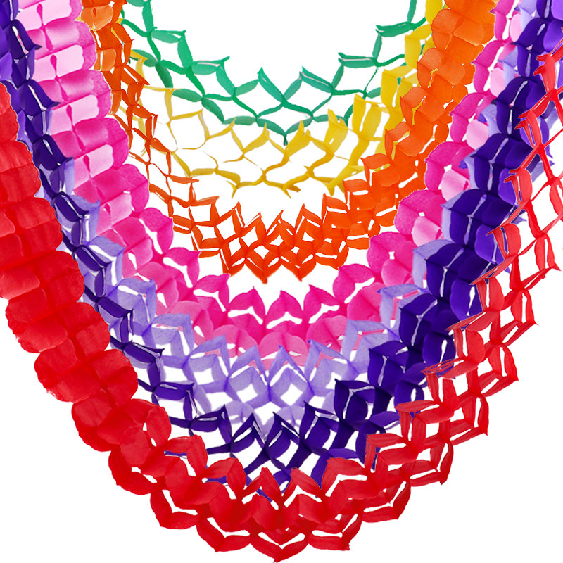 2 bucăți steaguri de hârtie cu trifoi cu patru frunze Ghirlanda de țesut multicolore, fundal pentru nunta, petrecere de aniversare, decorare pentru agățat bricolaj