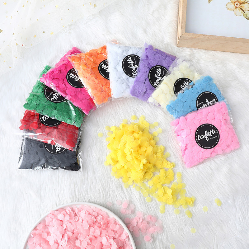 1cm 20g/pungă confetti colorate din plastic Decor pentru nuntă romantică Baloane aurii/sliver Confetti petrecere de aniversare Baby Shower DIY