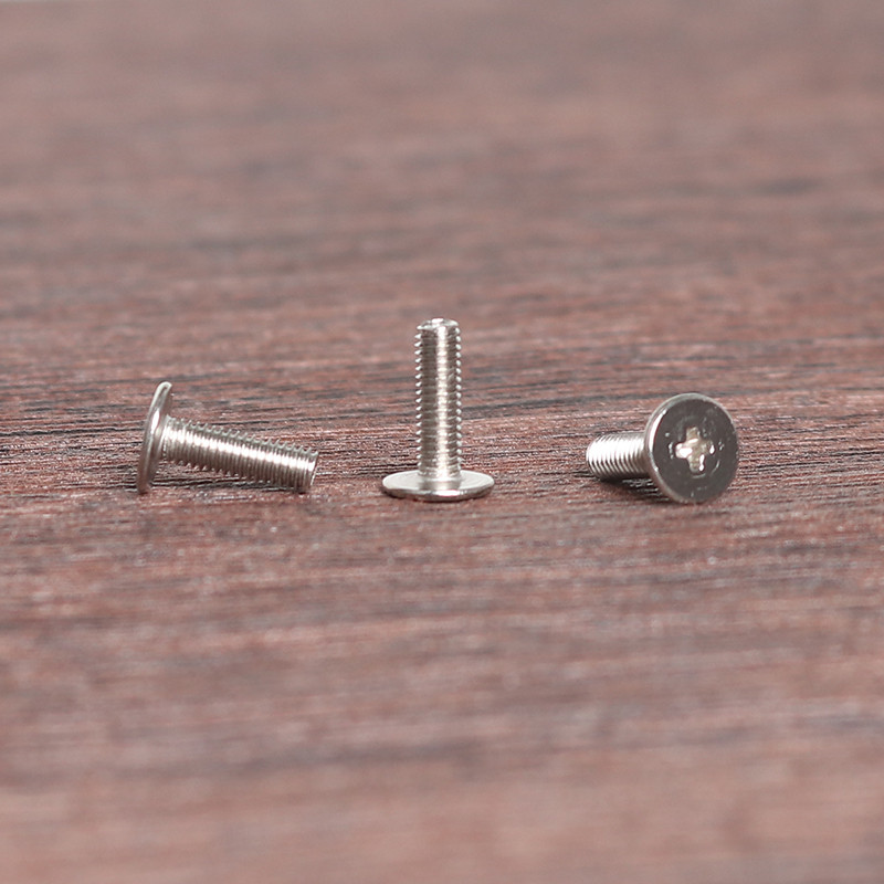 100 buc M3 nichelat șurub cu cap mare subțire șurub cu cap plat șurub mare Phillips cu cap plat