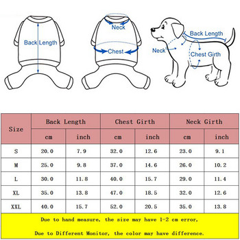 Ζεστά ρούχα για σκύλους Σαλοπέτα για σκύλους για κατοικίδια Χαριτωμένα φόρμες πιτζάμες 4 ποδιών για μικρούς μεσαίους σκύλους Ρούχα Chihuahua Yorkie για κατοικίδια