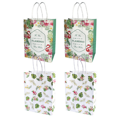 4 tk Flamingo kinkepaberkott Hawaii peo flamingolilledega kraftkommipakendikarbid lastele sünnipäevaks mõeldud beebipeoks