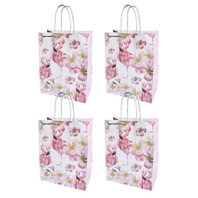 4 tk Flamingo kinkepaberkott Hawaii peo flamingolilledega kraftkommipakendikarbid lastele sünnipäevaks mõeldud beebipeoks