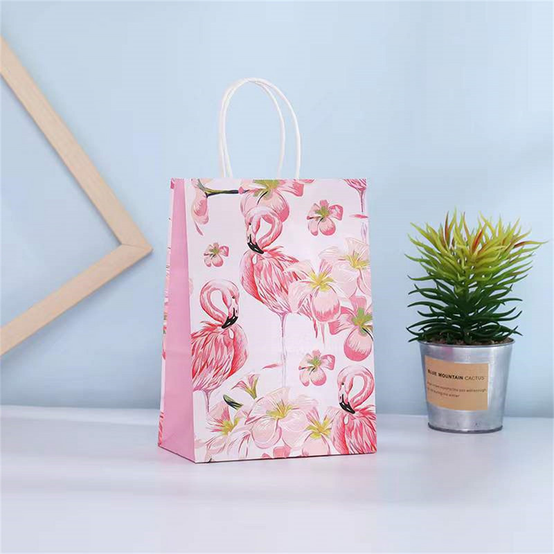 4 tk Flamingo kinkepaberkott Hawaii peo flamingolilledega kraftkommipakendikarbid lastele sünnipäevaks mõeldud beebipeoks