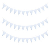 3 stili 8 M 18 karogi Pilnīgi balti neausti vai auduma papīra reklāmkarogi vītnes ķemmēšanas karogi līgavas kāzu dekorācijas ballītes dekorācijas