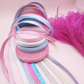 5 Yards 10 mm-es csillogó csík díszítés baba hajcsattal gyerekeknek fejfedő kiegészítők barkács nyakkendők kézműves szállító