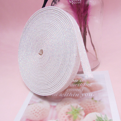 5 Yards 10 mm-es csillogó csík díszítés baba hajcsattal gyerekeknek fejfedő kiegészítők barkács nyakkendők kézműves szállító