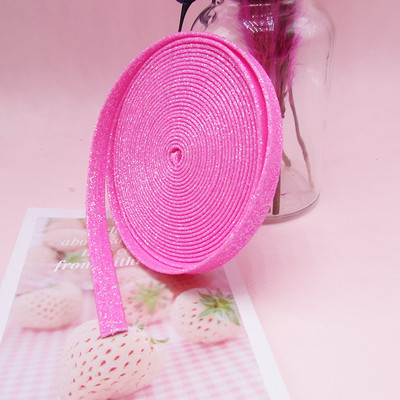 5 Yards 10 mm-es csillogó csík díszítés baba hajcsattal gyerekeknek fejfedő kiegészítők barkács nyakkendők kézműves szállító