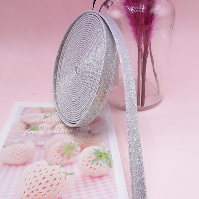 5 Yards 10 mm-es csillogó csík díszítés baba hajcsattal gyerekeknek fejfedő kiegészítők barkács nyakkendők kézműves szállító