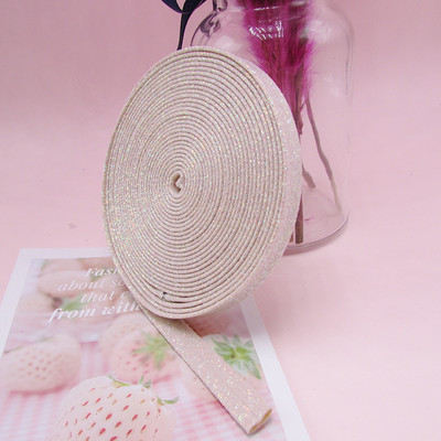 5 Yards 10 mm-es csillogó csík díszítés baba hajcsattal gyerekeknek fejfedő kiegészítők barkács nyakkendők kézműves szállító