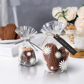 25/50 БР. Прозрачни маргаритки Торбички за бонбони Опаковка за бисквитки Крафт чанта за деца Консумативи за печене за рожден ден Опаковане на сватбени подаръци