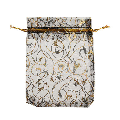 50/100 db/tétel Fashion Star Organza Táskák Szép Ékszer Csomagoló Táskák Esküvői Karácsonyi ajándék tasakok Táska 9x12cm Kiváló minőségű