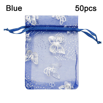 50/100 db/tétel Fashion Star Organza Táskák Szép Ékszer Csomagoló Táskák Esküvői Karácsonyi ajándék tasakok Táska 9x12cm Kiváló minőségű