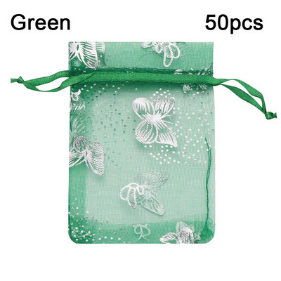 50/100 db/tétel Fashion Star Organza Táskák Szép Ékszer Csomagoló Táskák Esküvői Karácsonyi ajándék tasakok Táska 9x12cm Kiváló minőségű