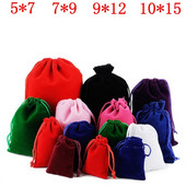 10 bucăți/lot 5x7cm 7x9cm 9x12cm 10x15cm Pungi colorate din catifea Ambalaj pentru bijuterii Ambalare cu șnur Pungi și pungi cadou