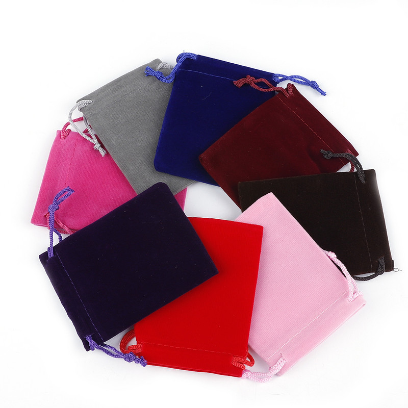 10 bucăți/lot 5x7cm 7x9cm 9x12cm 10x15cm Pungi colorate din catifea Ambalaj pentru bijuterii Ambalare cu șnur Pungi și pungi cadou