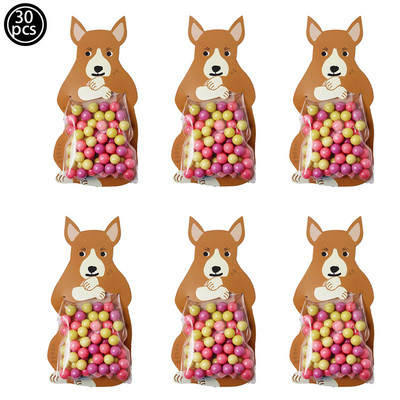 30db Aranyos erdei Állat Ajándéktáskák Koala alakú Sütőcukortáska Gyerek Fiú Lány dzsungel szafari Születésnapi parti kellékek Babazuhany