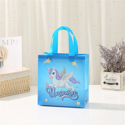 4 db Unikornis ajándéktasak nem szőtt szivárvány rózsaszín ajándék csomagoló táska cukorka tasak lányoknak Unikornis születésnapi parti dekoráció csomagolás