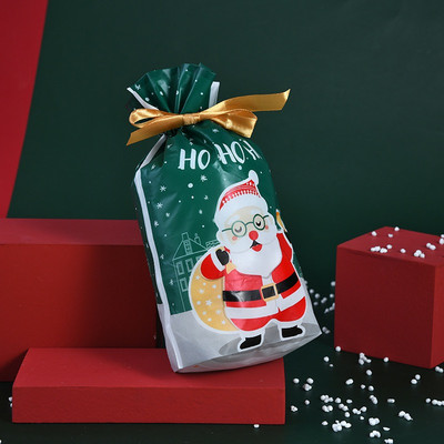 10 бр. Бонбони бисквитки Подаръчни торбички с панделка Снек Пакет за печене на бисквити Сватба Рожден Ден Декорация Коледни подаръчни торбички