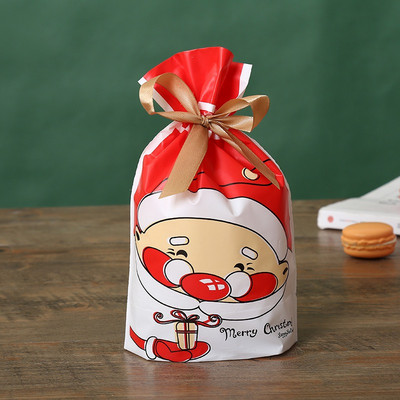 10 бр. Бонбони бисквитки Подаръчни торбички с панделка Снек Пакет за печене на бисквити Сватба Рожден Ден Декорация Коледни подаръчни торбички