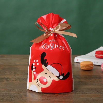 10 бр. Бонбони бисквитки Подаръчни торбички с панделка Снек Пакет за печене на бисквити Сватба Рожден Ден Декорация Коледни подаръчни торбички