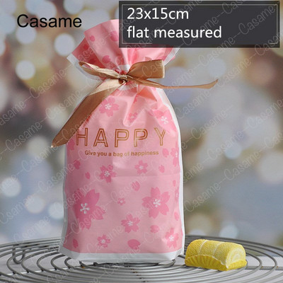 10 бр. Бонбони бисквитки Подаръчни торбички с панделка Снек Пакет за печене на бисквити Сватба Рожден Ден Декорация Коледни подаръчни торбички