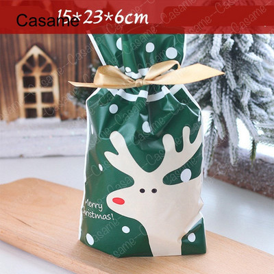 10 бр. Бонбони бисквитки Подаръчни торбички с панделка Снек Пакет за печене на бисквити Сватба Рожден Ден Декорация Коледни подаръчни торбички