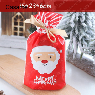 10 бр. Бонбони бисквитки Подаръчни торбички с панделка Снек Пакет за печене на бисквити Сватба Рожден Ден Декорация Коледни подаръчни торбички