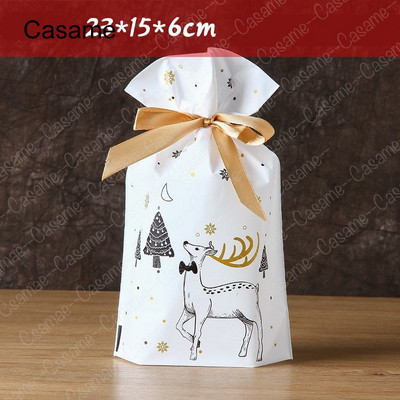 10 бр. Бонбони бисквитки Подаръчни торбички с панделка Снек Пакет за печене на бисквити Сватба Рожден Ден Декорация Коледни подаръчни торбички